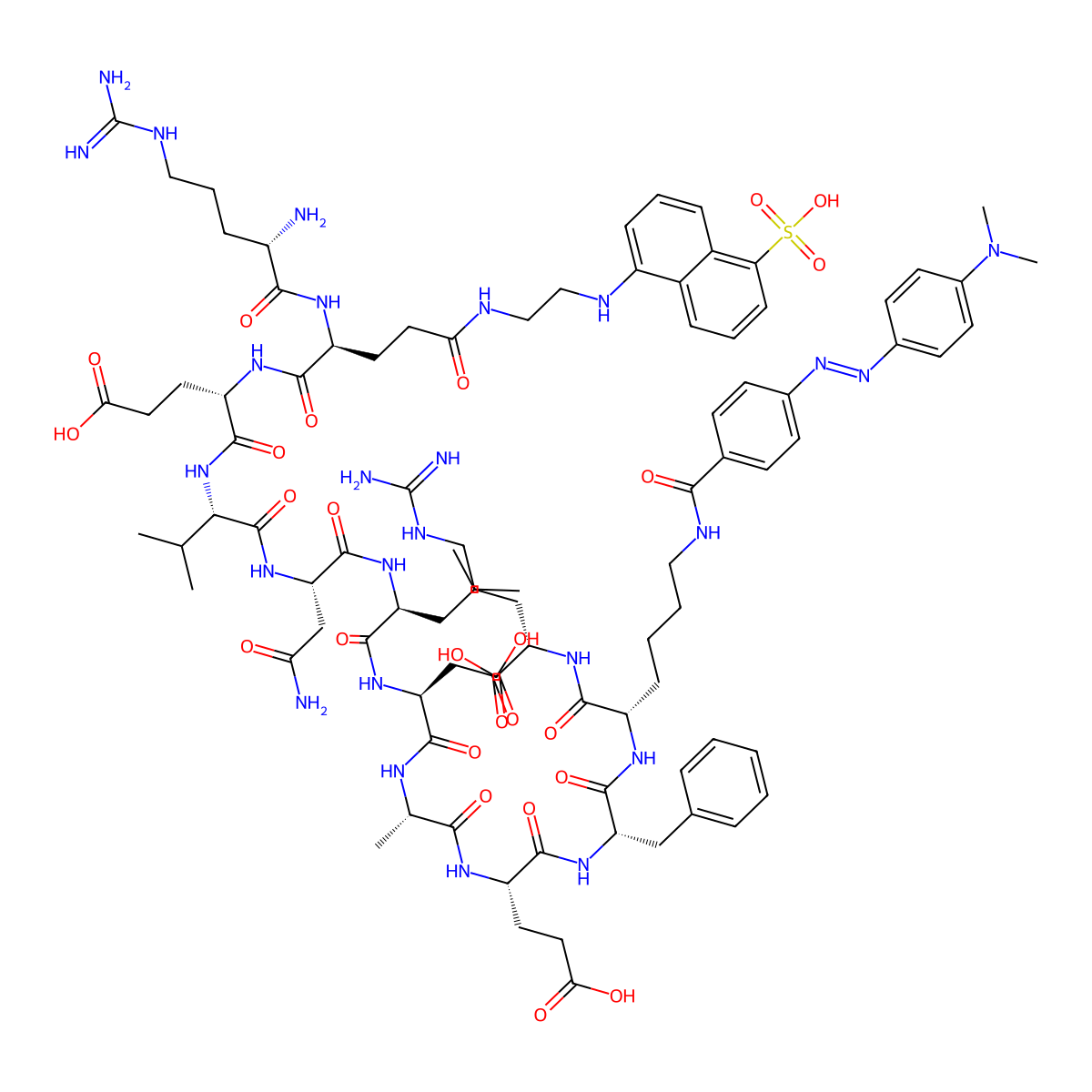 Arg-Glu(EDANS)-(Asn670,Leu671)-Amyloid b/A4 Protein Precursor770 (668-675)-Lys(DABCYL)-Arg molecular structure, CAS 310427-94-2