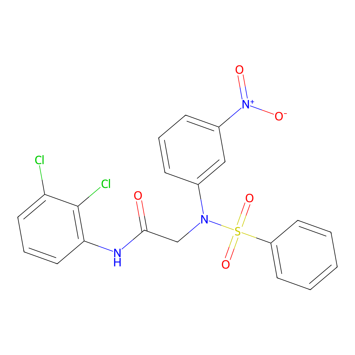 2-[N-(benzenesulfonyl)-3-nitroanilino]-N-(2,3-dichlorophenyl)acetamide molecular structure, CAS 310436-99-8
