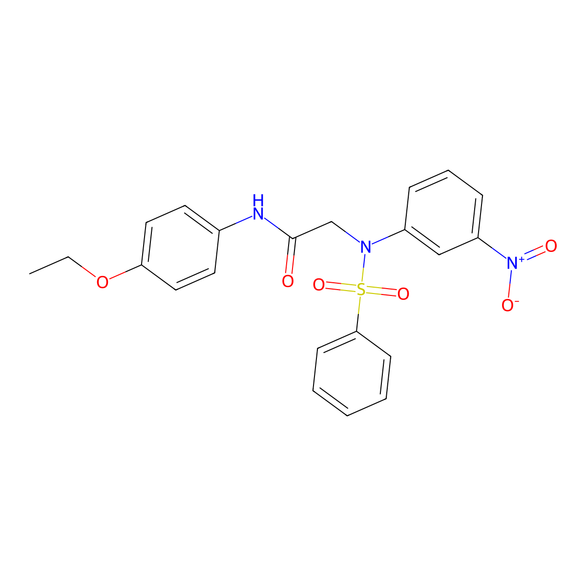 2-[N-(benzenesulfonyl)-3-nitroanilino]-N-(4-ethoxyphenyl)acetamide molecular structure, CAS 310437-00-4