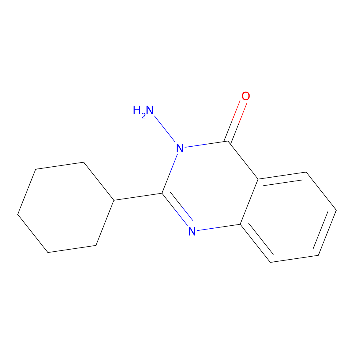 3-Amino-2-cyclohexylquinazolin-4(3H)-one molecular structure, CAS 310437-10-6