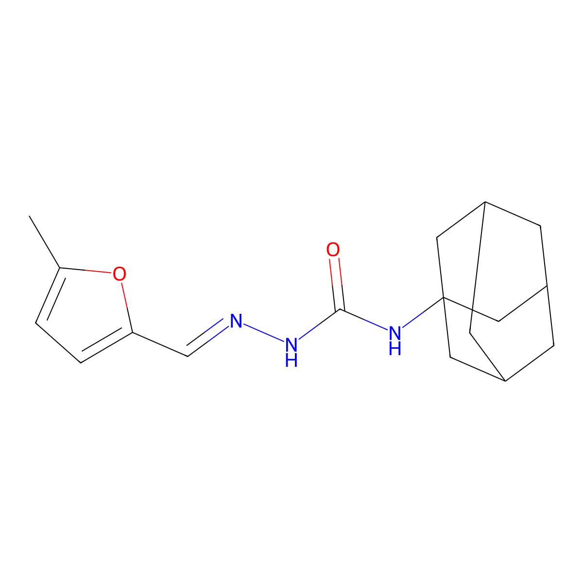 1-(1-Adamantyl)-3-[(5-methylfuran-2-yl)methylideneamino]urea molecular structure, CAS 310440-04-1