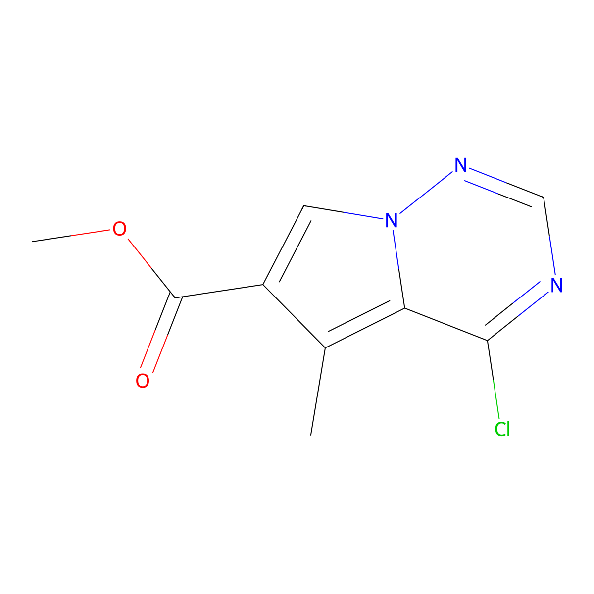 Methyl 4-chloro-5-methylpyrrolo[2,1-f][1,2,4]triazine-6-carboxylate molecular structure, CAS 310442-40-1