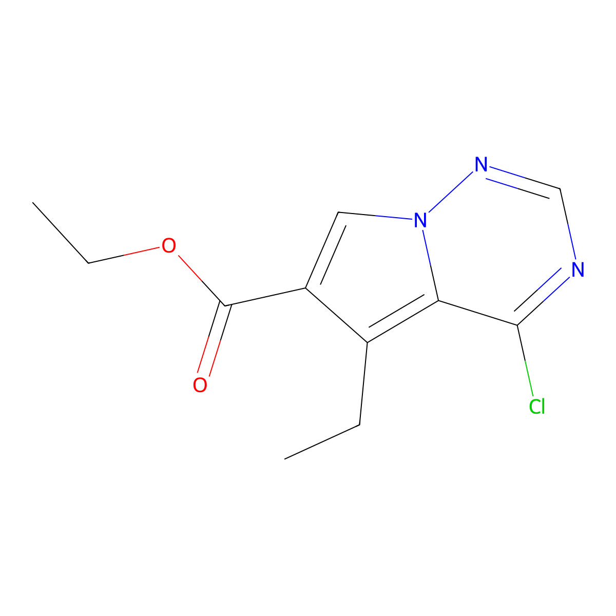 Ethyl 4-chloro-5-ethylpyrrolo[2,1-f][1,2,4]triazine-6-carboxylate molecular structure, CAS 310442-94-5