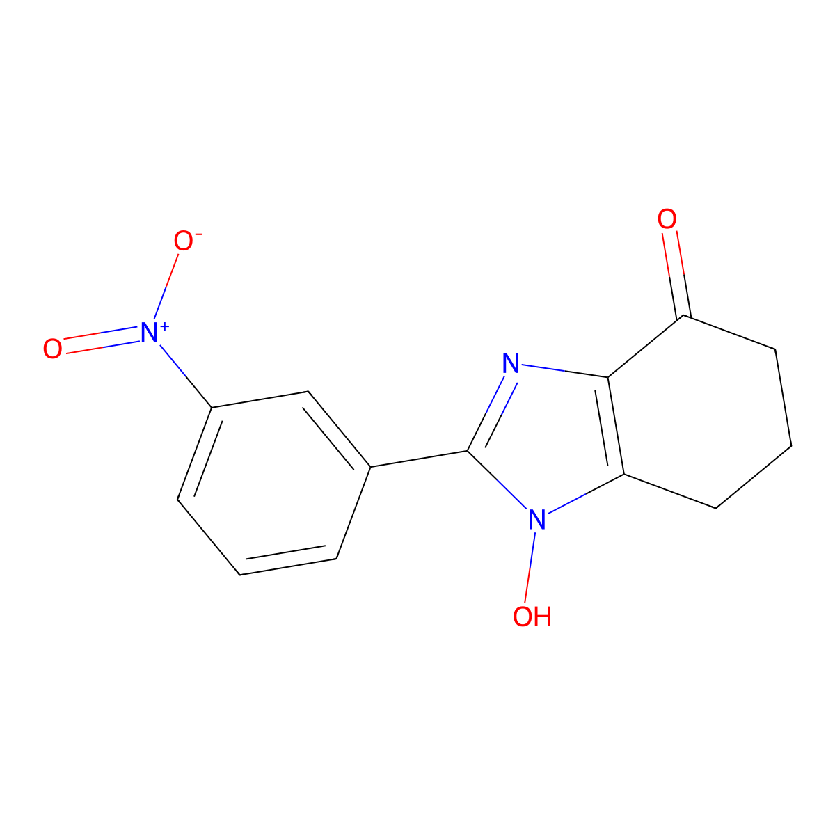 1-hydroxy-2-(3-nitrophenyl)-1,5,6,7-tetrahydro-4H-benzimidazol-4-one molecular structure, CAS 310447-13-3