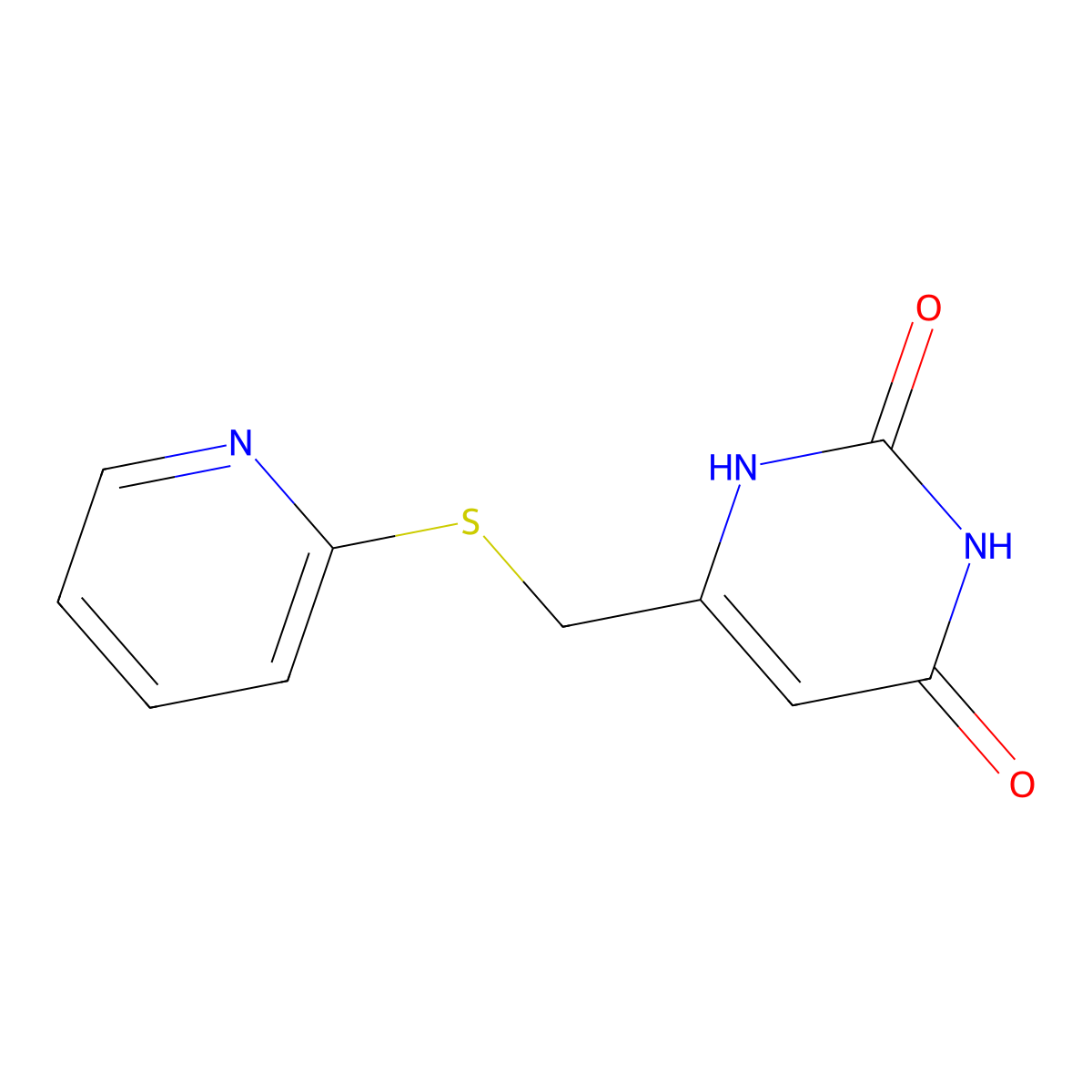 6-(Pyridin-2-ylsulfanylmethyl)-1H-pyrimidine-2,4-dione molecular structure, CAS 310447-15-5