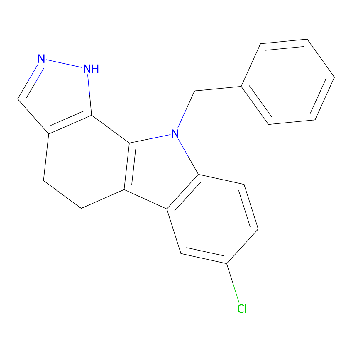 10-benzyl-7-chloro-4,5-dihydro-1H-pyrazolo[3,4-a]carbazole molecular structure, CAS 310447-16-6