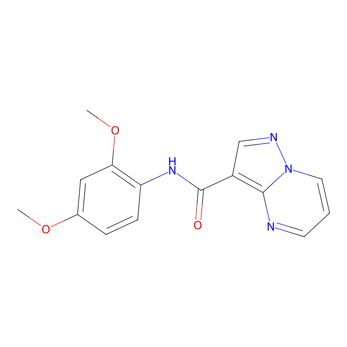 N-(2,4-dimethoxyphenyl)pyrazolo[1,5-a]pyrimidine-3-carboxamide molecular structure, CAS 310448-32-9