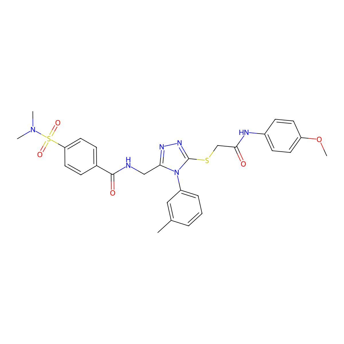 4-(N,N-dimethylsulfamoyl)-N-((5-((2-((4-methoxyphenyl)amino)-2-oxoethyl)thio)-4-(m-tolyl)-4H-1,2,4-triazol-3-yl)methyl)benzamide molecular structure, CAS 310449-08-2