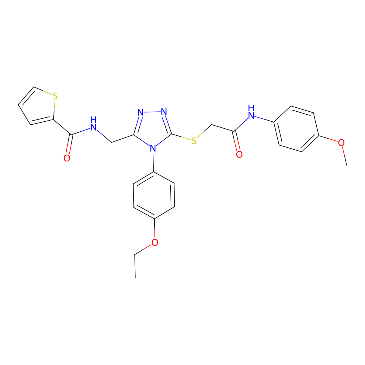 N-((4-(4-ethoxyphenyl)-5-((2-((4-methoxyphenyl)amino)-2-oxoethyl)thio)-4H-1,2,4-triazol-3-yl)methyl)thiophene-2-carboxamide molecular structure, CAS 310449-58-2