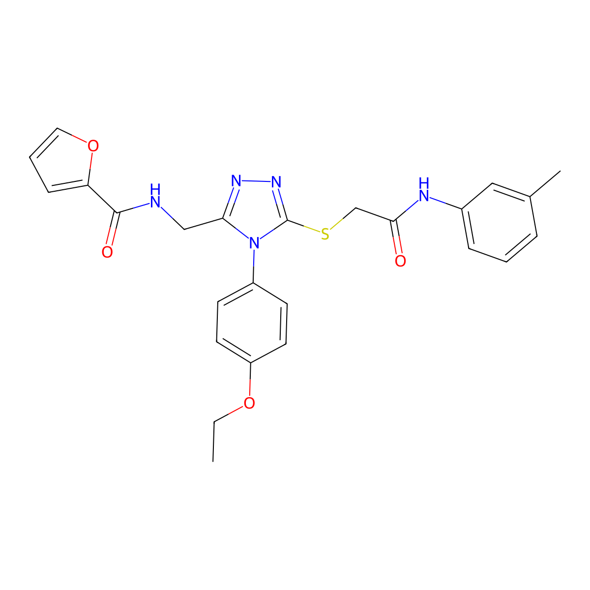 N-((4-(4-ethoxyphenyl)-5-((2-oxo-2-(m-tolylamino)ethyl)thio)-4H-1,2,4-triazol-3-yl)methyl)furan-2-carboxamide molecular structure, CAS 310450-73-8