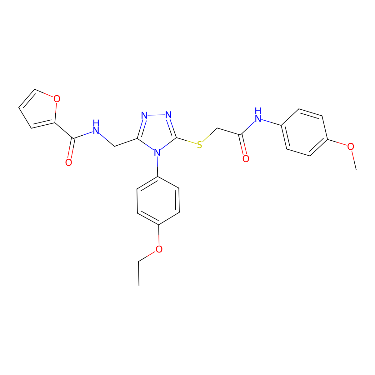 N-[[4-(4-ethoxyphenyl)-5-[2-(4-methoxyanilino)-2-oxoethyl]sulfanyl-1,2,4-triazol-3-yl]methyl]furan-2-carboxamide molecular structure, CAS 310450-75-0