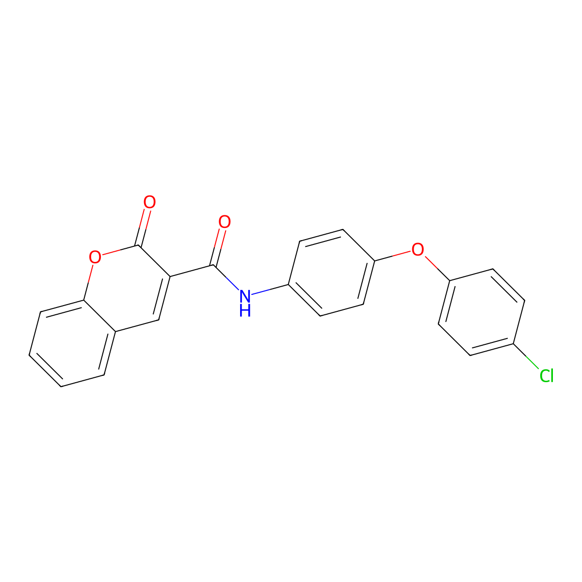 N-[4-(4-chlorophenoxy)phenyl]-2-oxo-2H-chromene-3-carboxamide molecular structure, CAS 310451-00-4