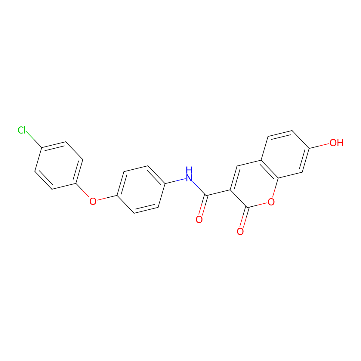 N-[4-(4-chlorophenoxy)phenyl]-7-hydroxy-2-oxochromene-3-carboxamide molecular structure, CAS 310451-01-5