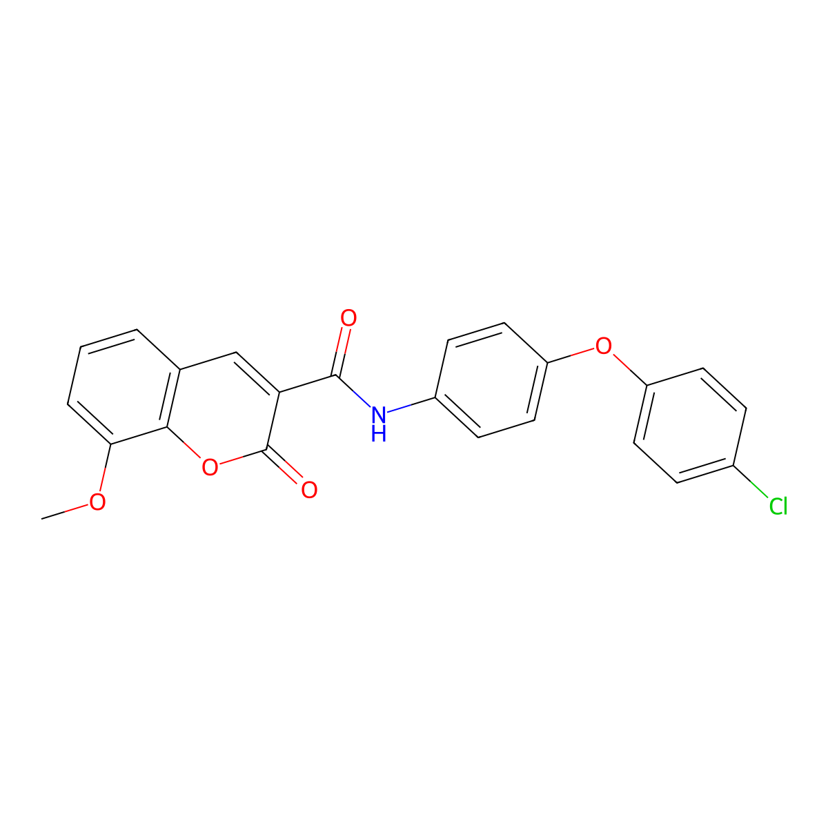 N-[4-(4-chlorophenoxy)phenyl]-8-methoxy-2-oxo-2H-chromene-3-carboxamide molecular structure, CAS 310451-02-6