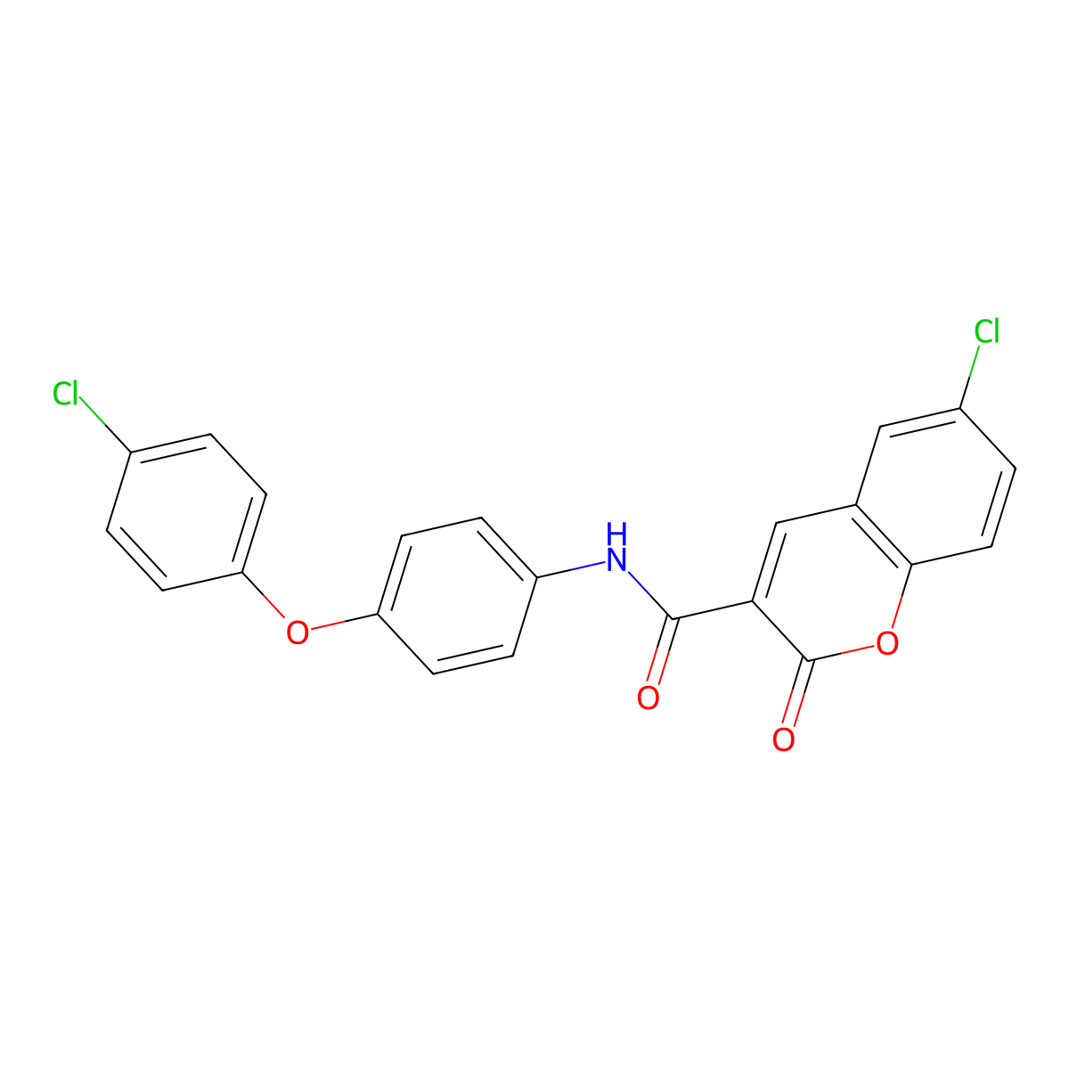 6-chloro-N-[4-(4-chlorophenoxy)phenyl]-2-oxo-2H-chromene-3-carboxamide molecular structure, CAS 310451-03-7