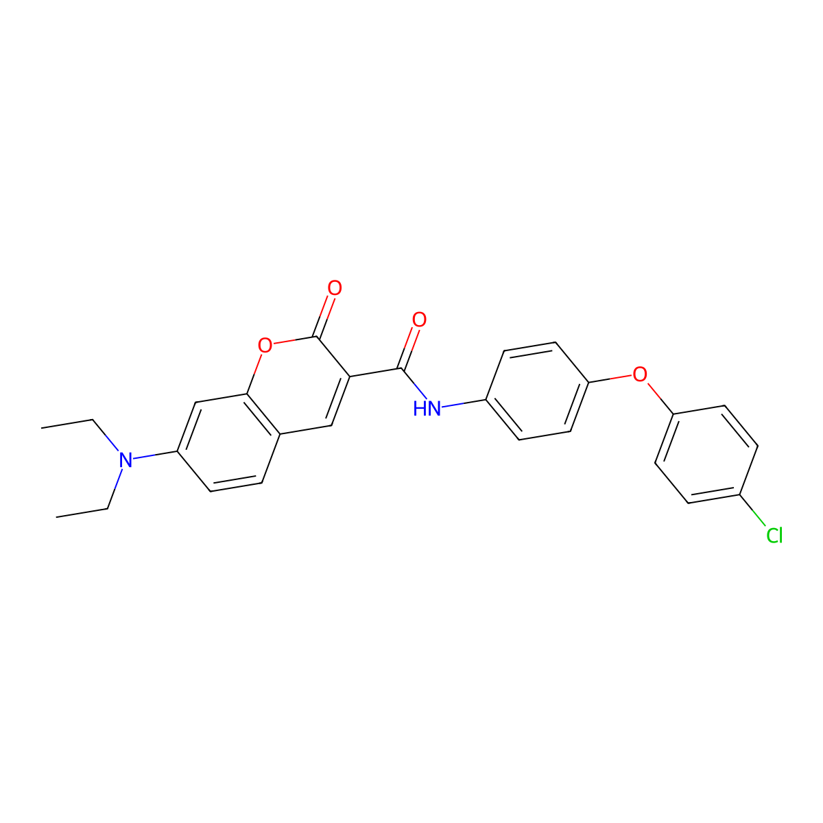 N-[4-(4-chlorophenoxy)phenyl]-7-(diethylamino)-2-oxo-2H-chromene-3-carboxamide molecular structure, CAS 310451-07-1