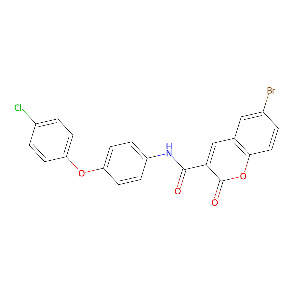 6-bromo-N-[4-(4-chlorophenoxy)phenyl]-2-oxo-2H-chromene-3-carboxamide molecular structure, CAS 310451-08-2