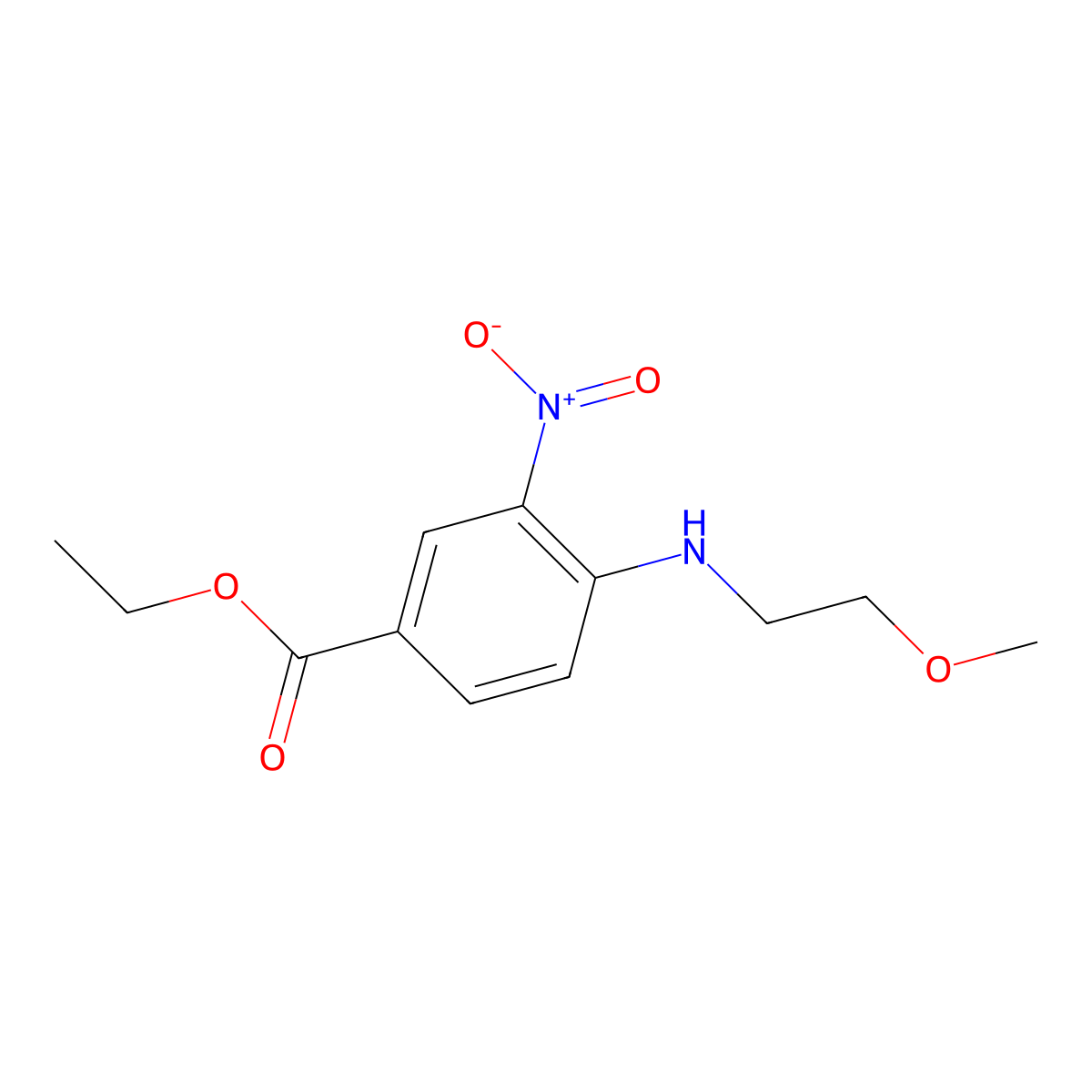 Ethyl 4-[(2-methoxyethyl)amino]-3-nitrobenzoate molecular structure, CAS 310451-72-0