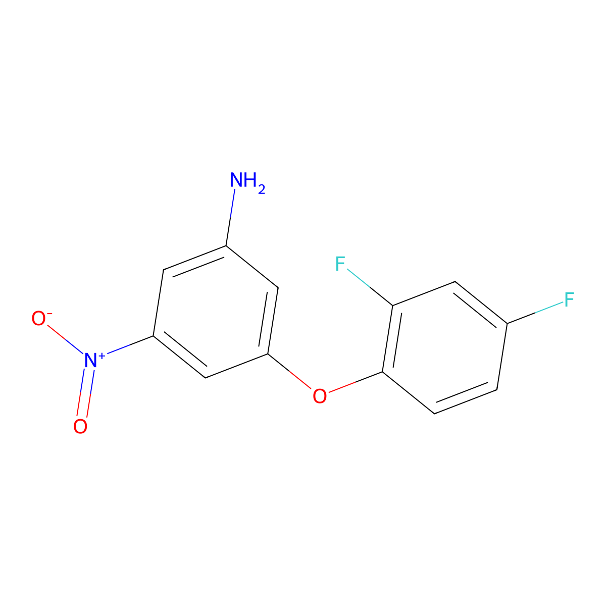3-(2,4-Difluorophenoxy)-5-nitroaniline molecular structure, CAS 310451-78-6