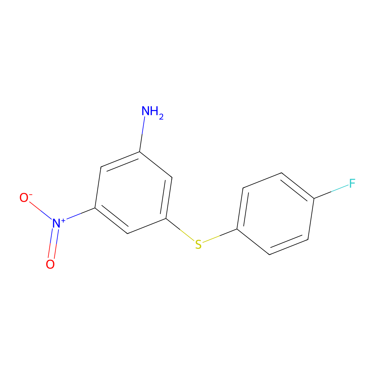 3-[(4-Fluorophenyl)thio]-5-nitroaniline molecular structure, CAS 310451-79-7
