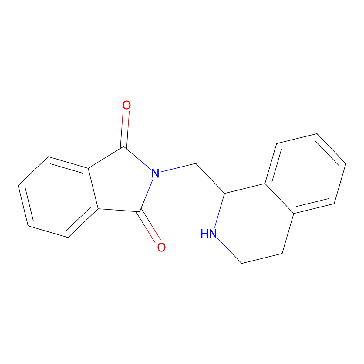 2-((1,2,3,4-Tetrahydroisoquinolin-1-YL)methyl)isoindoline-1,3-dione molecular structure, CAS 310451-86-6