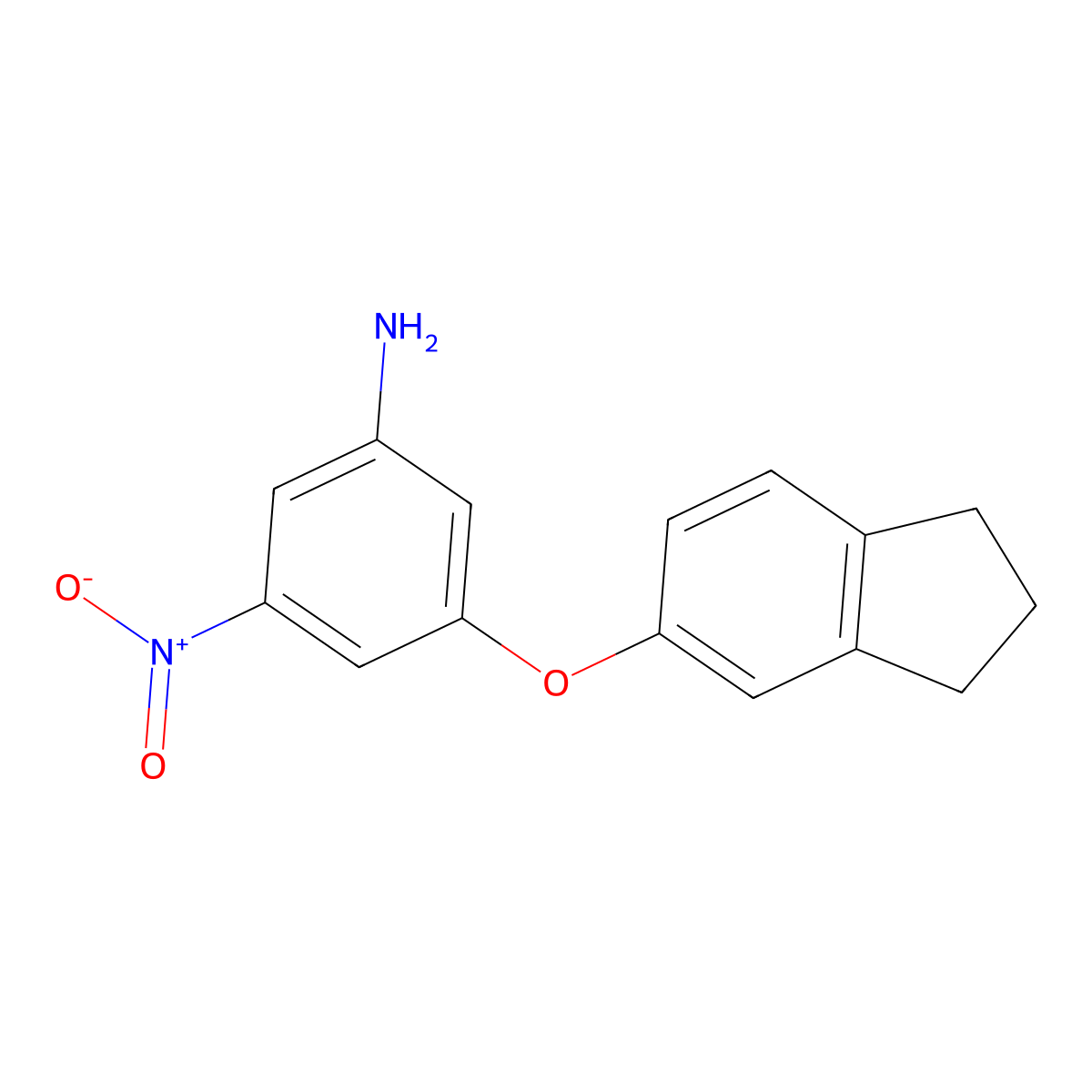 3-(2,3-dihydro-1H-inden-5-yloxy)-5-nitroaniline molecular structure, CAS 310451-89-9