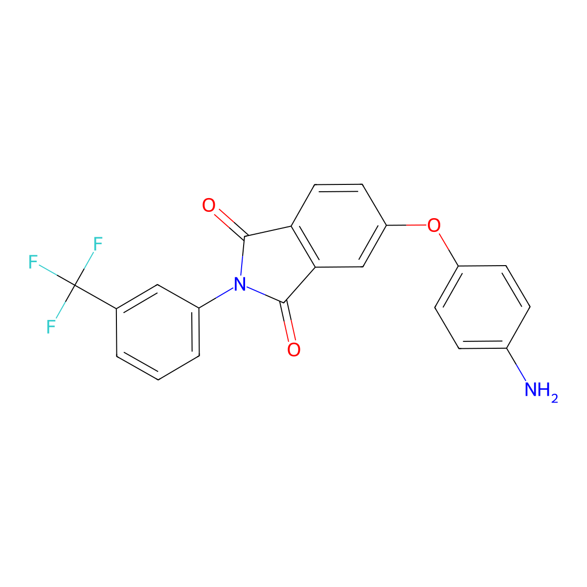 5-(4-Aminophenoxy)-2-[3-(trifluoromethyl)phenyl]isoindole-1,3-dione molecular structure, CAS 310451-95-7
