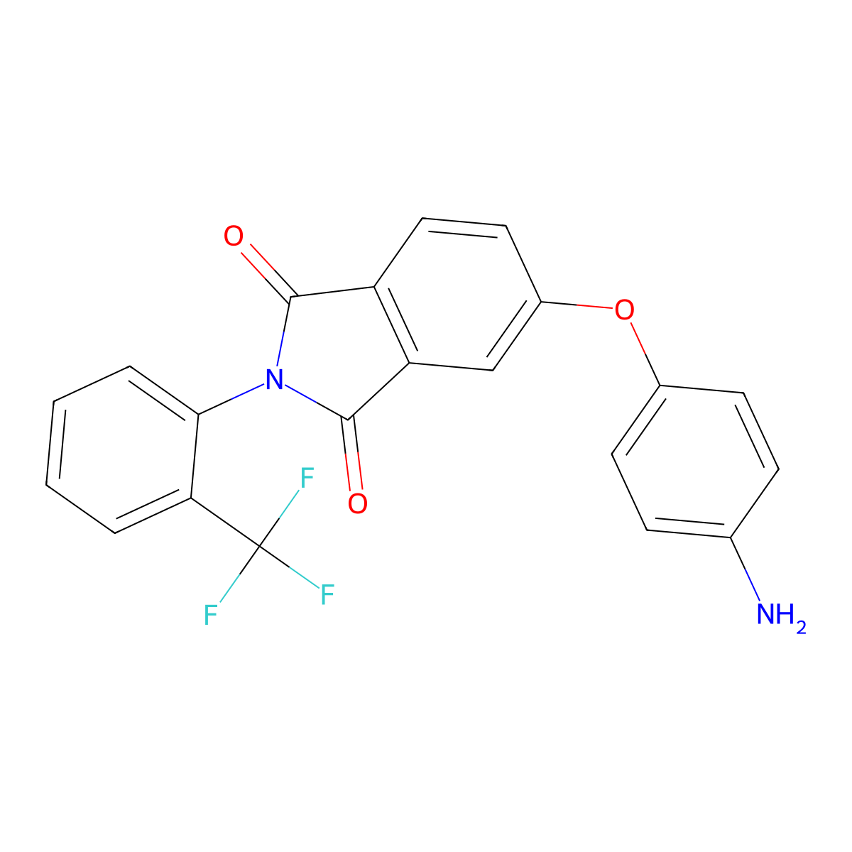 5-(4-Aminophenoxy)-2-[2-(trifluoromethyl)phenyl]isoindole-1,3-dione molecular structure, CAS 310451-99-1