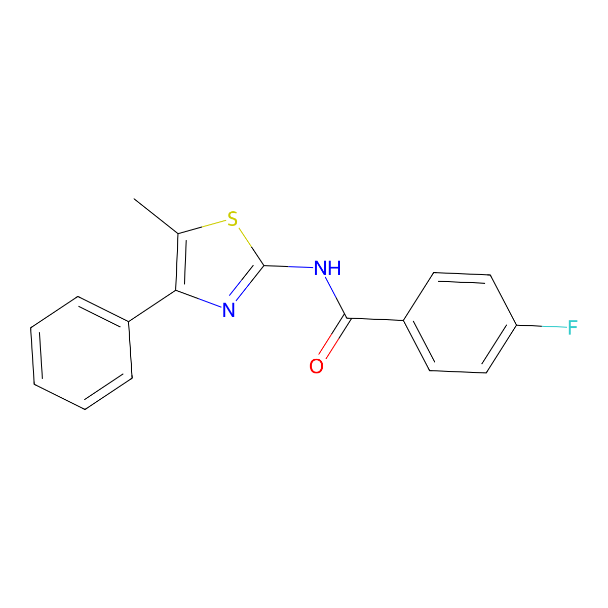 4-fluoro-N-(5-methyl-4-phenyl-1,3-thiazol-2-yl)benzamide molecular structure, CAS 310452-24-5