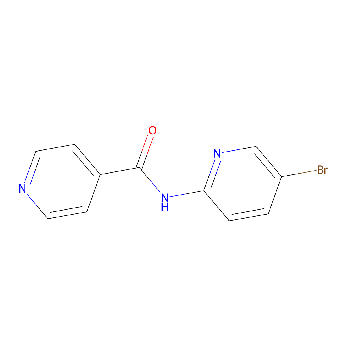 N-(5-bromopyridin-2-yl)pyridine-4-carboxamide molecular structure, CAS 310452-37-0