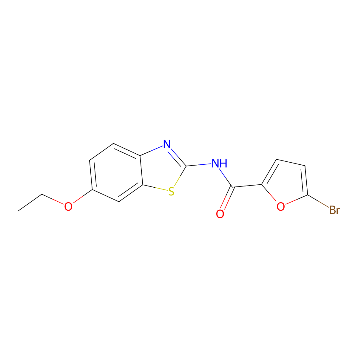 5-bromo-N-(6-ethoxy-1,3-benzothiazol-2-yl)furan-2-carboxamide molecular structure, CAS 310452-41-6