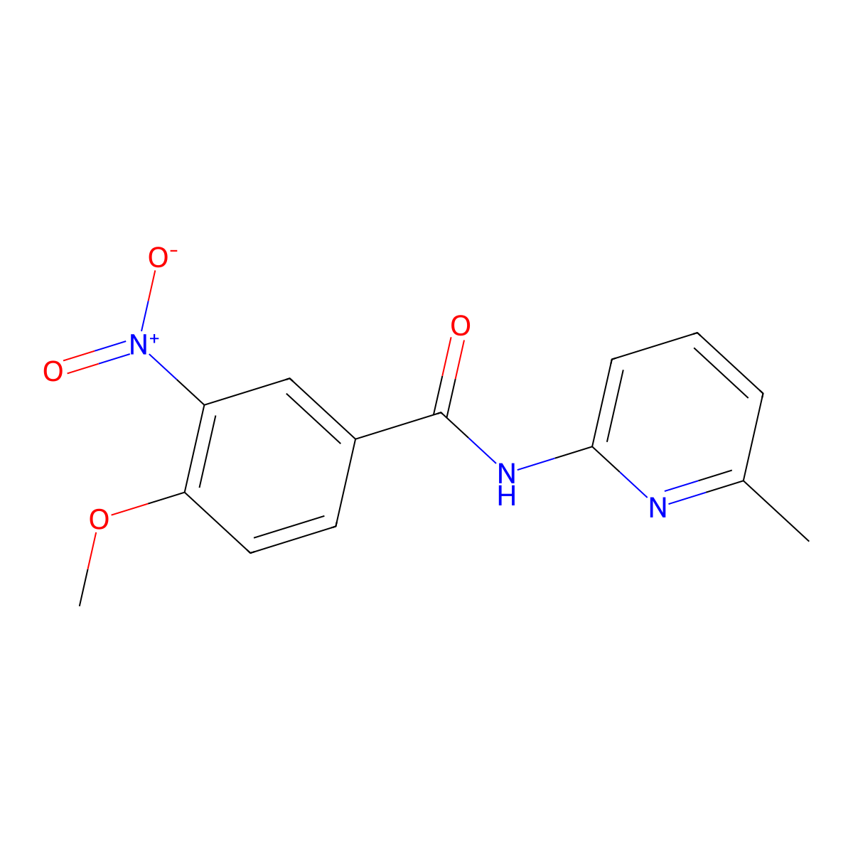 4-methoxy-N-(6-methylpyridin-2-yl)-3-nitrobenzamide molecular structure, CAS 310452-43-8