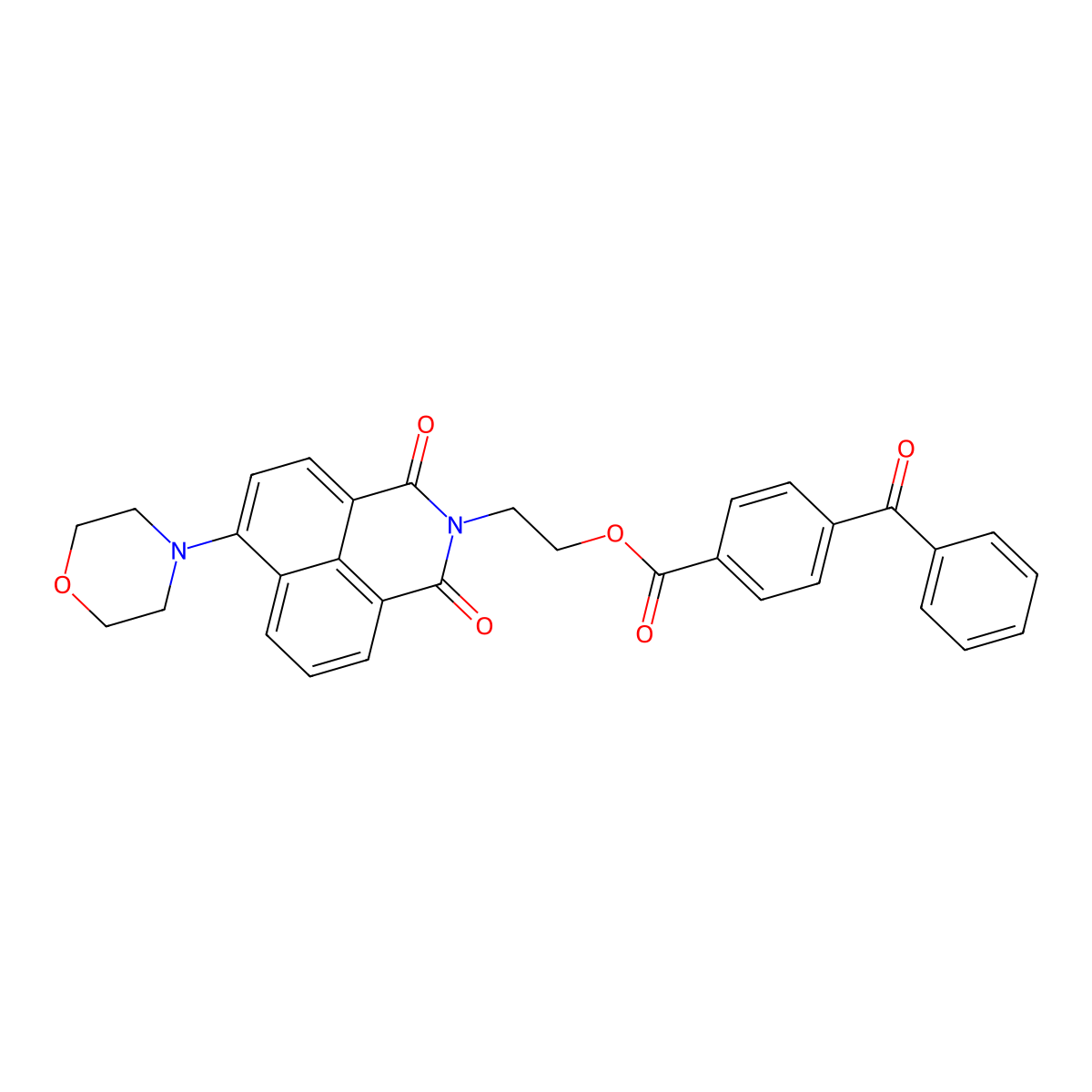 2-(6-Morpholin-4-yl-1,3-dioxobenzo[de]isoquinolin-2-yl)ethyl 4-benzoylbenzoate molecular structure, CAS 310452-75-6