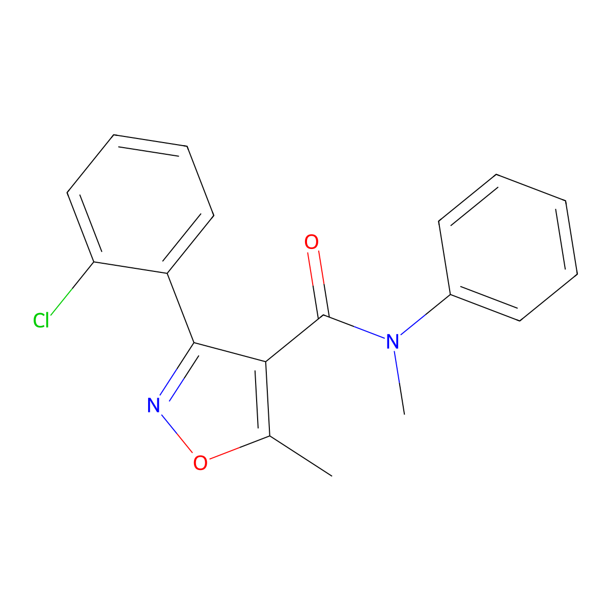 3-(2-chlorophenyl)-N,5-dimethyl-N-phenyl-1,2-oxazole-4-carboxamide molecular structure, CAS 310452-96-1