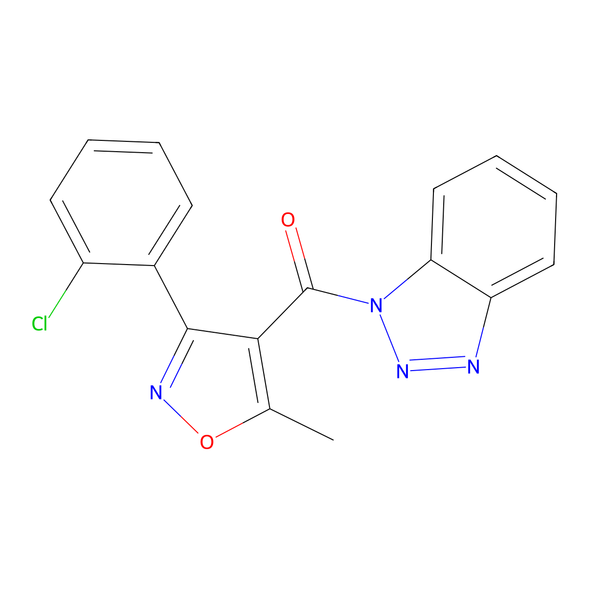 Benzotriazol-1-yl-[3-(2-chlorophenyl)-5-methyl-1,2-oxazol-4-yl]methanone molecular structure, CAS 310453-00-0