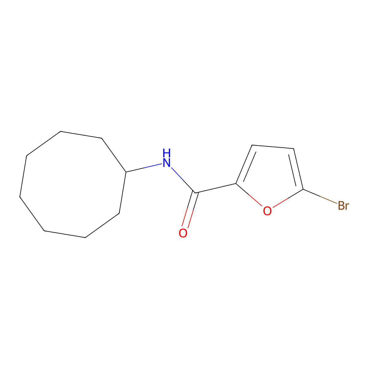5-bromo-N-cyclooctylfuran-2-carboxamide molecular structure, CAS 310453-09-9