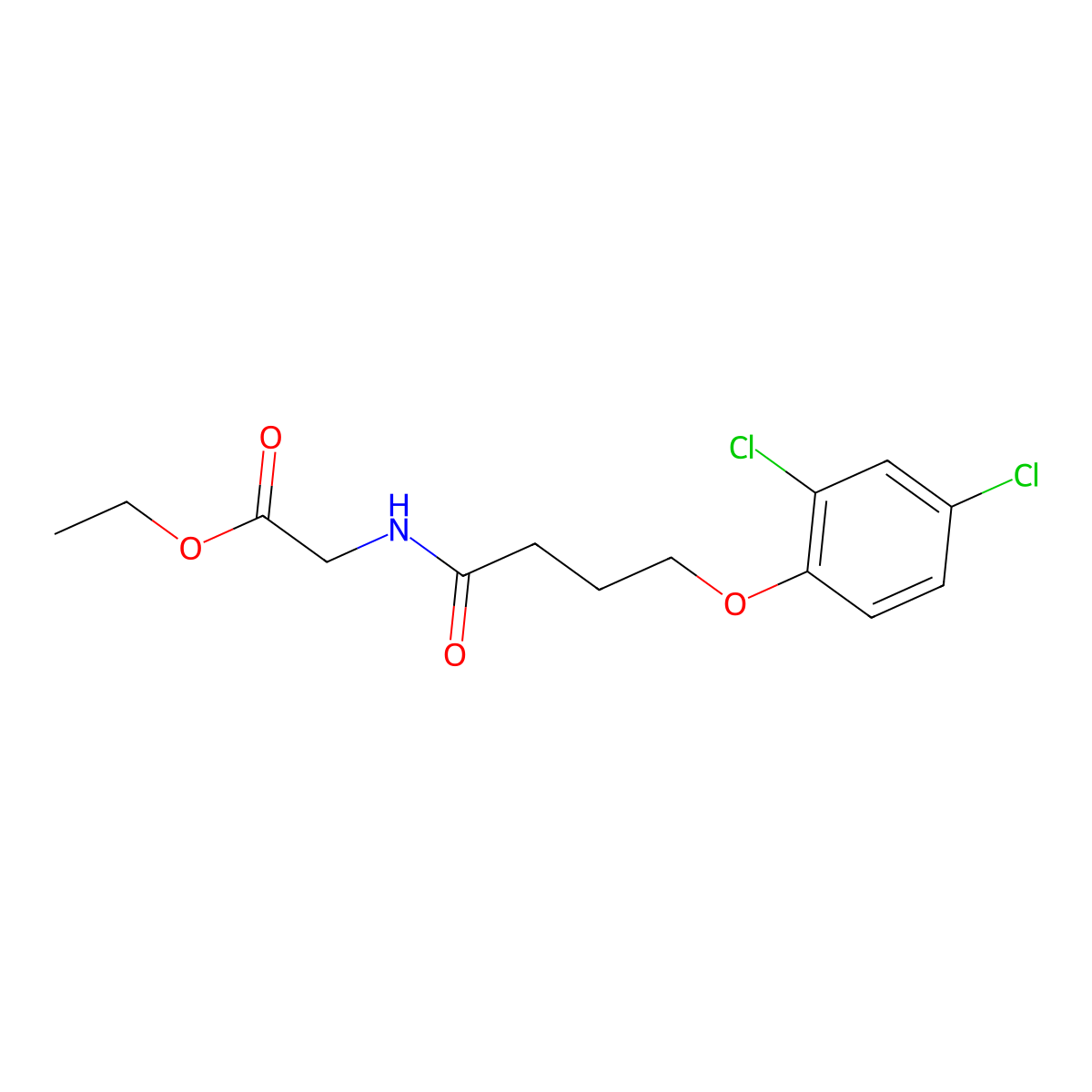 Ethyl 2-[4-(2,4-dichlorophenoxy)butanoylamino]acetate molecular structure, CAS 310453-31-7