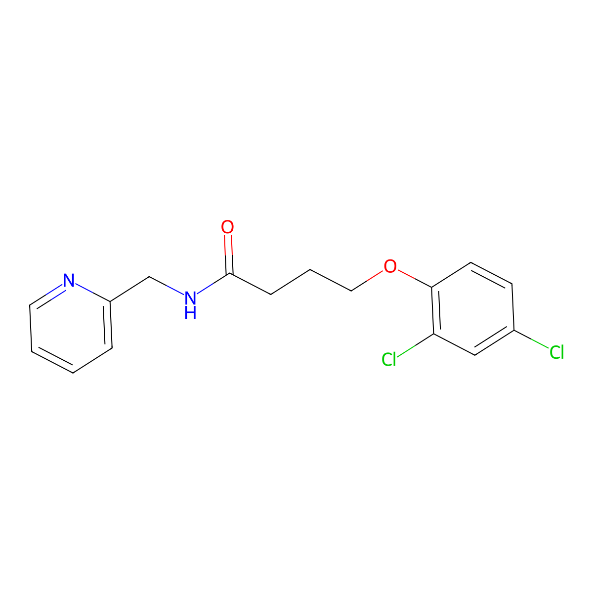 4-(2,4-dichlorophenoxy)-N-(pyridin-2-ylmethyl)butanamide molecular structure, CAS 310453-33-9
