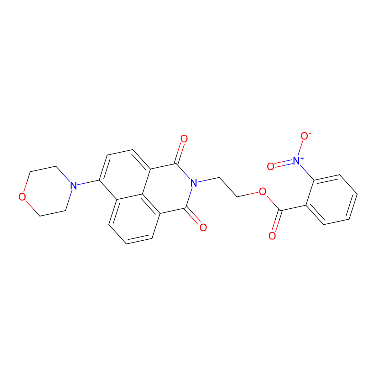 2-(6-morpholino-1,3-dioxo-1H-benzo[de]isoquinolin-2(3H)-yl)ethyl 2-nitrobenzoate molecular structure, CAS 310453-46-4