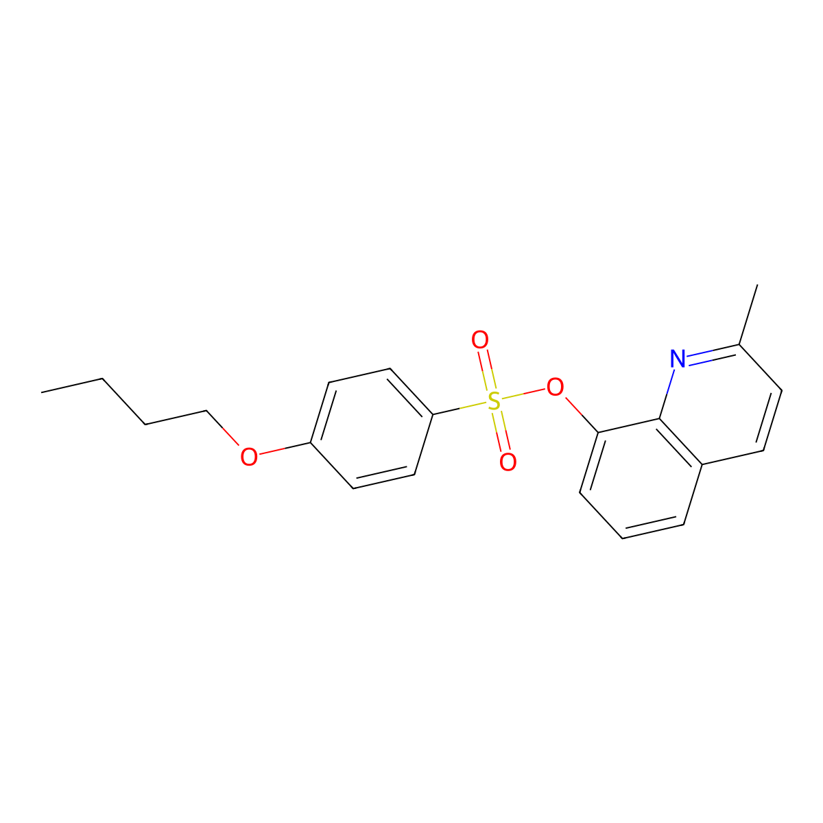 4-Butoxy-benzenesulfonic acid 2-methyl-quinolin-8-yl ester molecular structure, CAS 310453-86-2