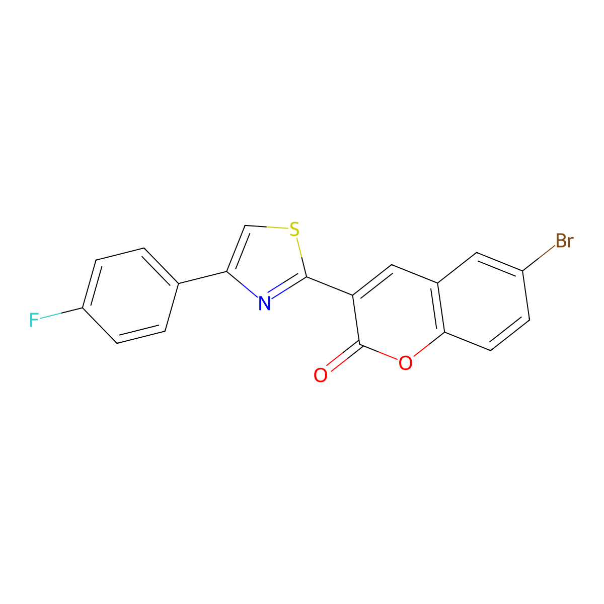 6-bromo-3-[4-(4-fluorophenyl)-1,3-thiazol-2-yl]-2H-chromen-2-one molecular structure, CAS 310454-29-6