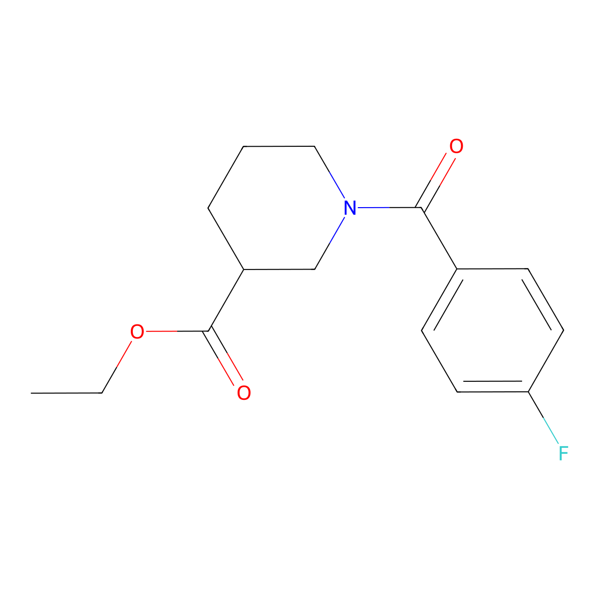 Ethyl 1-(4-fluorobenzoyl)piperidine-3-carboxylate molecular structure, CAS 310454-55-8