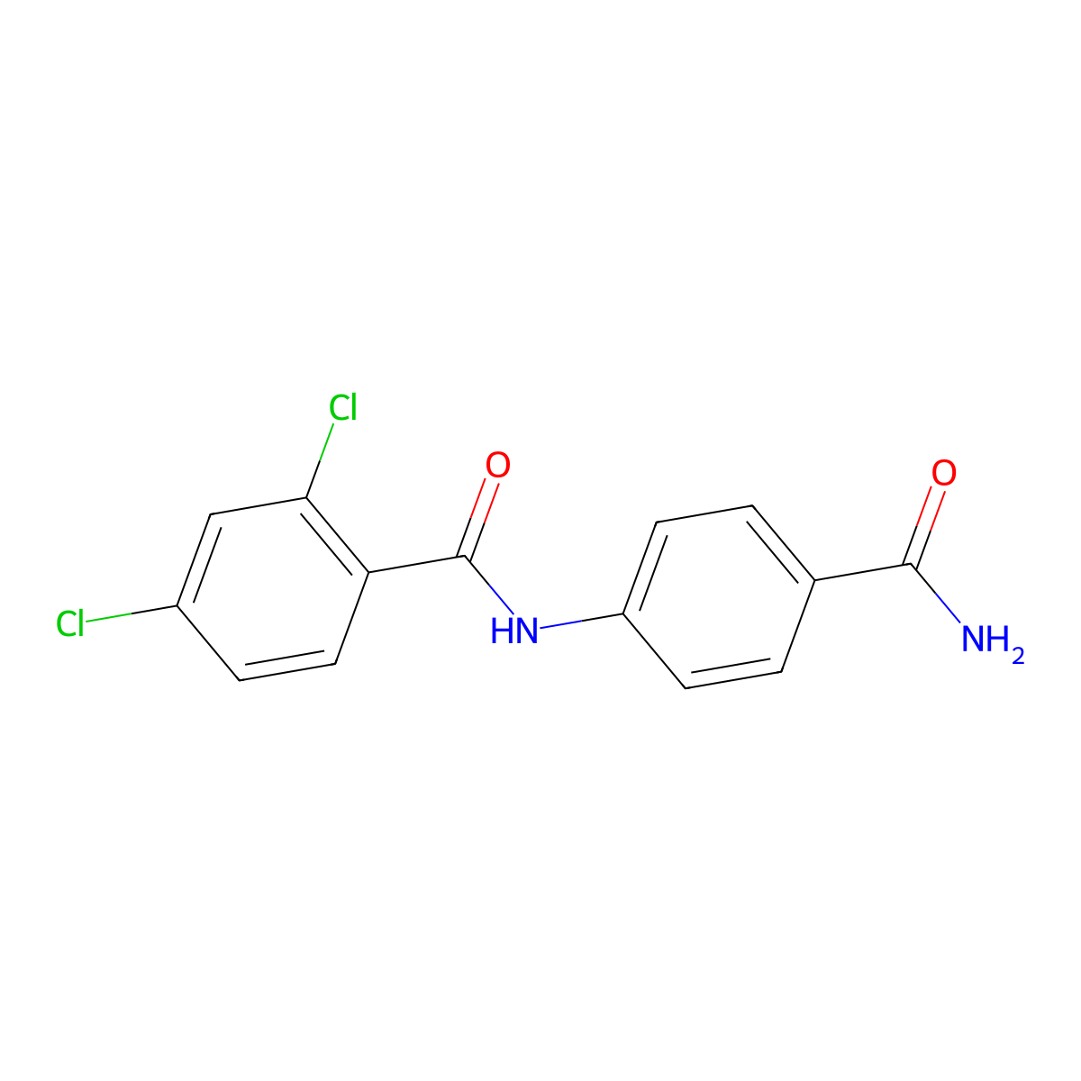 N-(4-(Aminocarbonyl)phenyl)-2,4-dichlorobenzamide molecular structure, CAS 310457-06-8