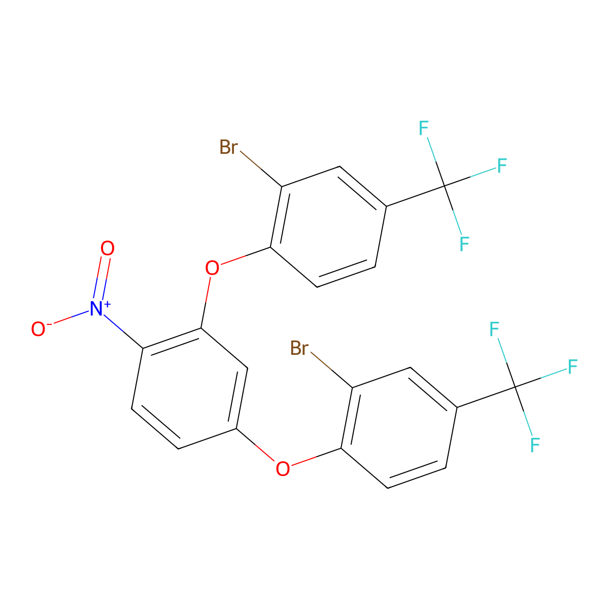 2,4-Bis[2-bromo-4-(trifluoromethyl)phenoxy]-1-nitrobenzene molecular structure, CAS 310457-23-9