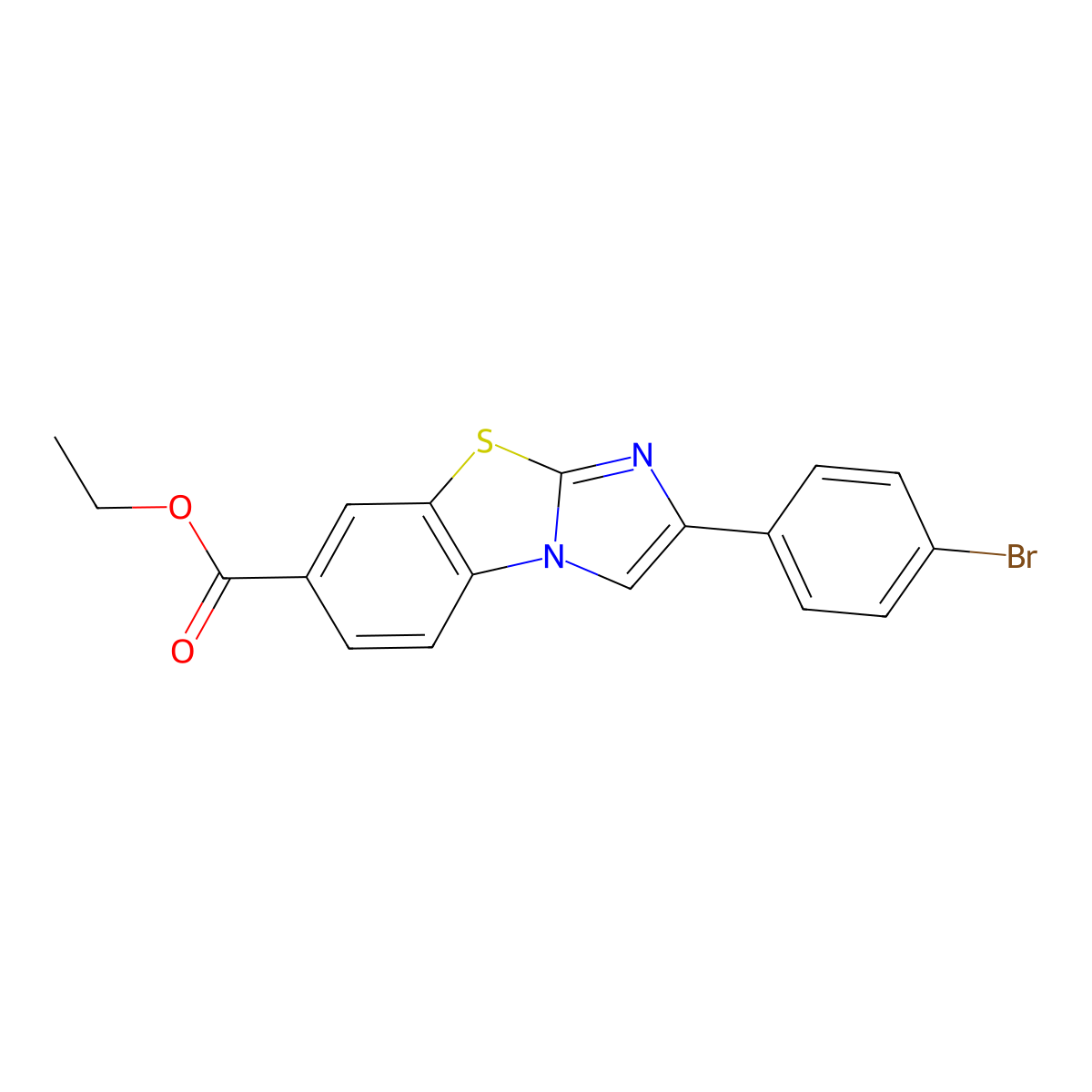 Ethyl 2-(4-bromophenyl)imidazo[2,1-b][1,3]benzothiazole-7-carboxylate molecular structure, CAS 310457-37-5