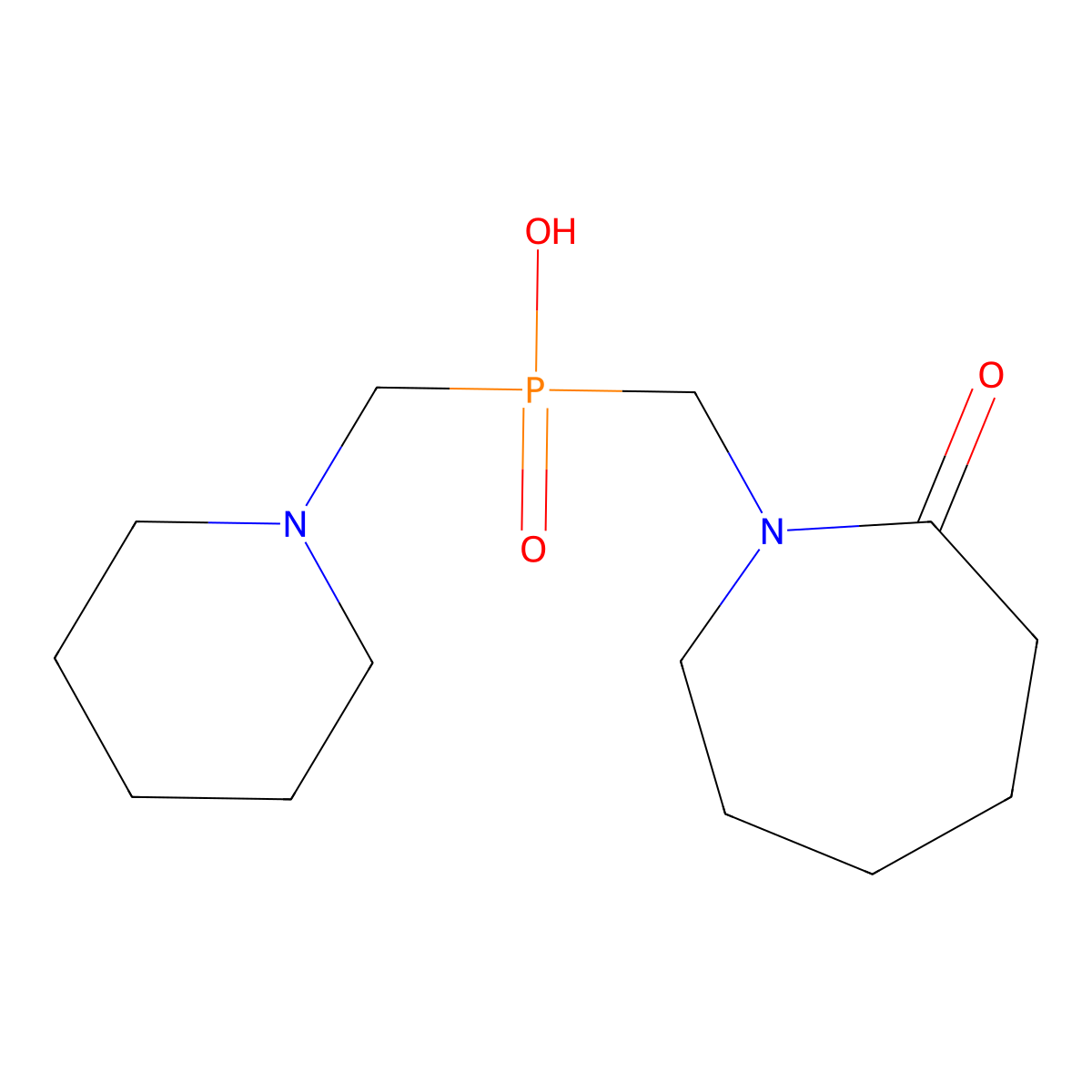 ((2-Oxoazepan-1-yl)methyl)(piperidin-1-ylmethyl)phosphinic acid molecular structure, CAS 310457-64-8