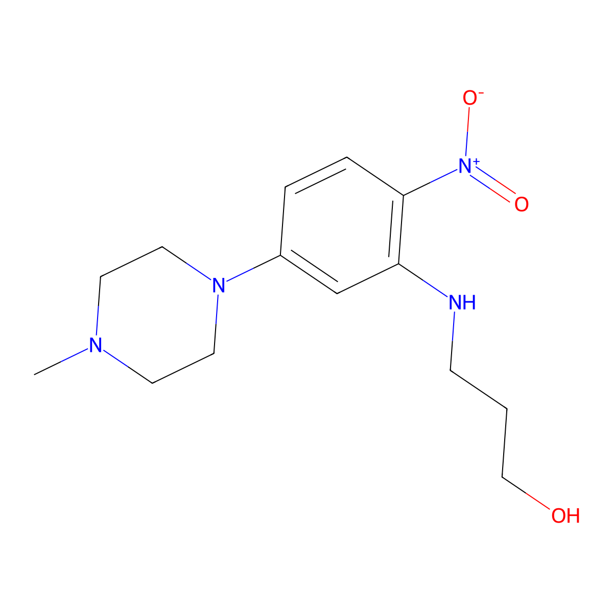 3-[5-(4-Methylpiperazin-1-yl)-2-nitroanilino]propan-1-ol molecular structure, CAS 310458-20-9