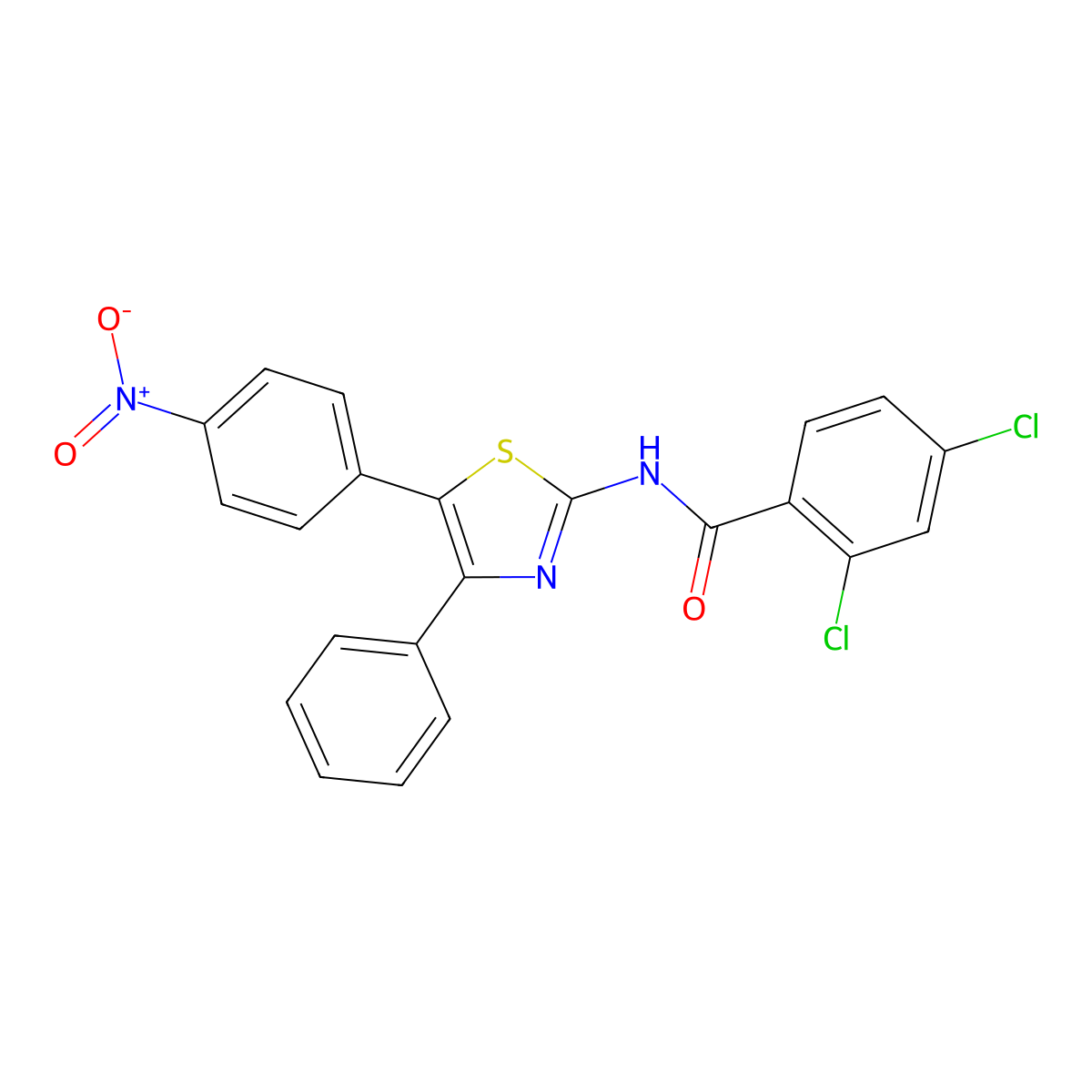 2,4-dichloro-N-[5-(4-nitrophenyl)-4-phenyl-1,3-thiazol-2-yl]benzamide molecular structure, CAS 310458-28-7