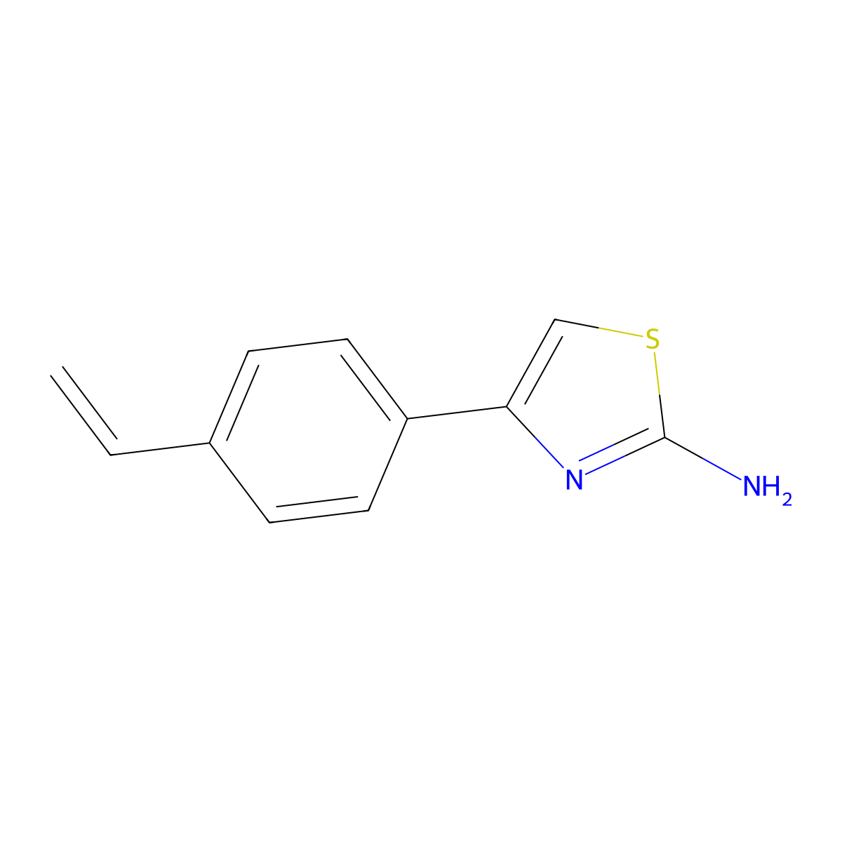 4-(4-Ethenylphenyl)-1,3-thiazol-2-amine molecular structure, CAS 310458-31-2