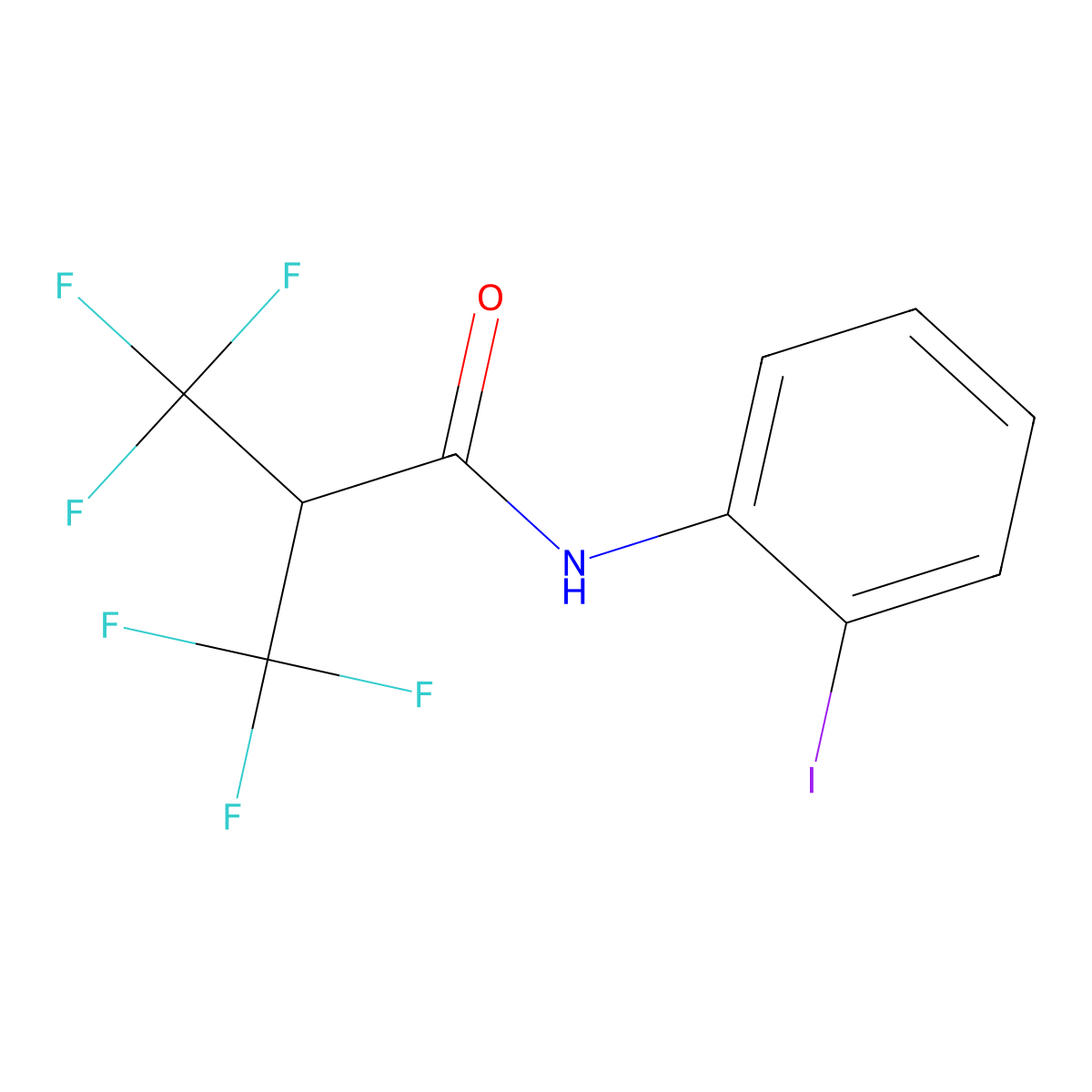 3,3,3-trifluoro-N-(2-iodophenyl)-2-(trifluoromethyl)propanamide molecular structure, CAS 310458-50-5